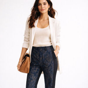 Anthropologie Cartonnier Brushstroke Cropped Trouser Sz 4